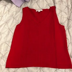 St. John red V-neck sweater size small